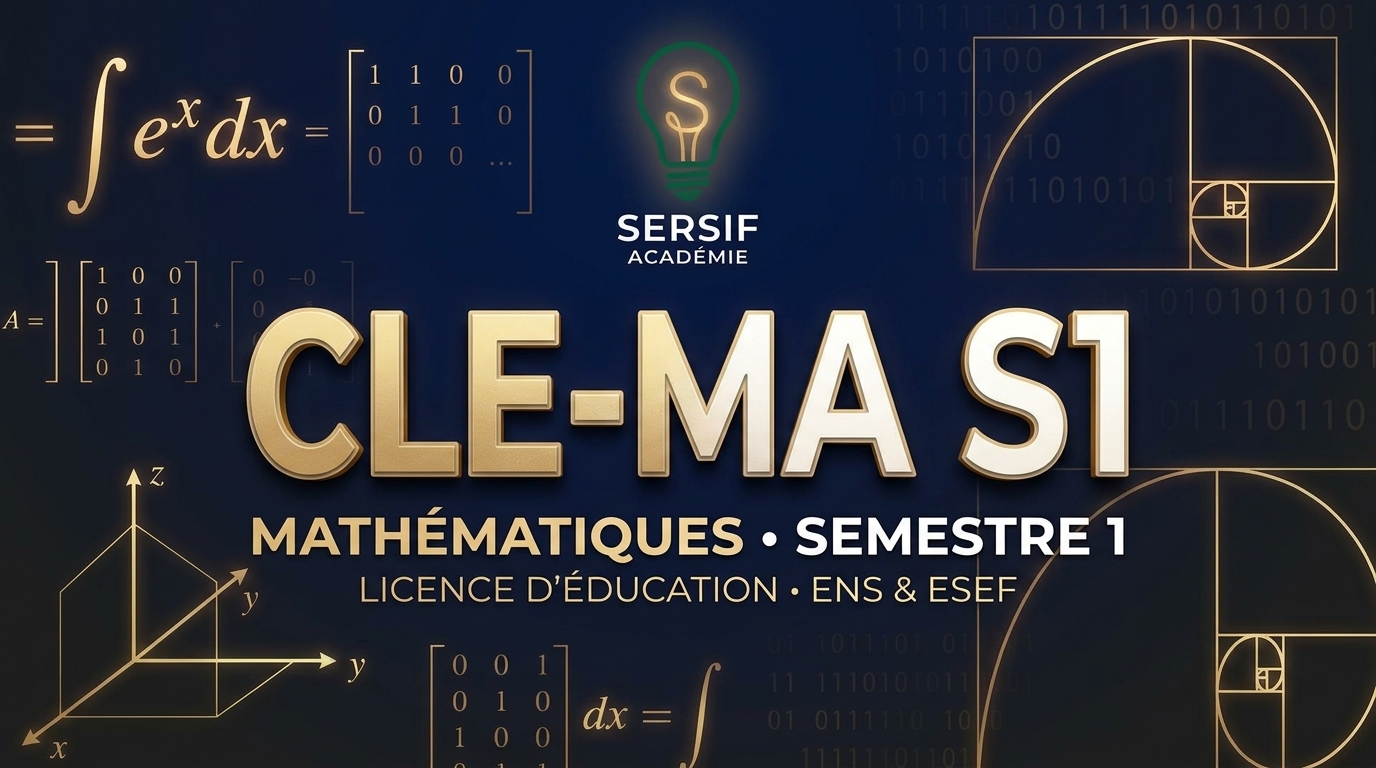 Formation Complète ENS / ESEF Semestre 1 (Licence d'Éducation - Mathématiques)