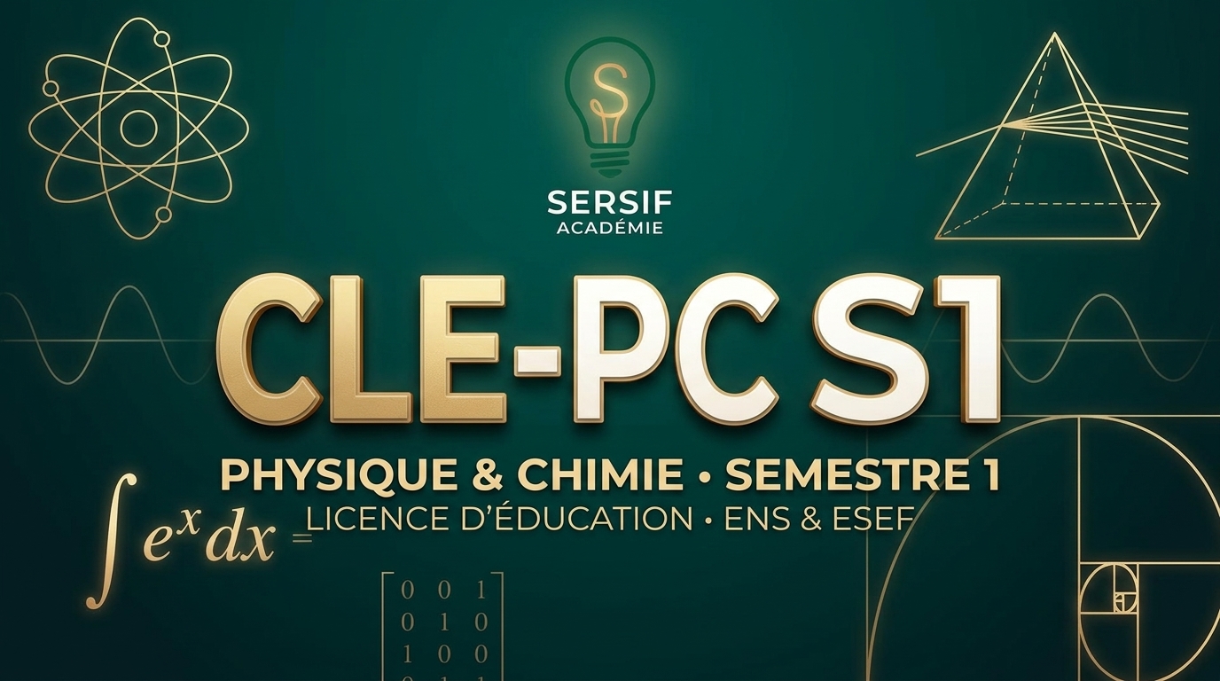 Formation Complète ENS / ESEF Semestre 1 (Licence d'Éducation - Physique Chimie)